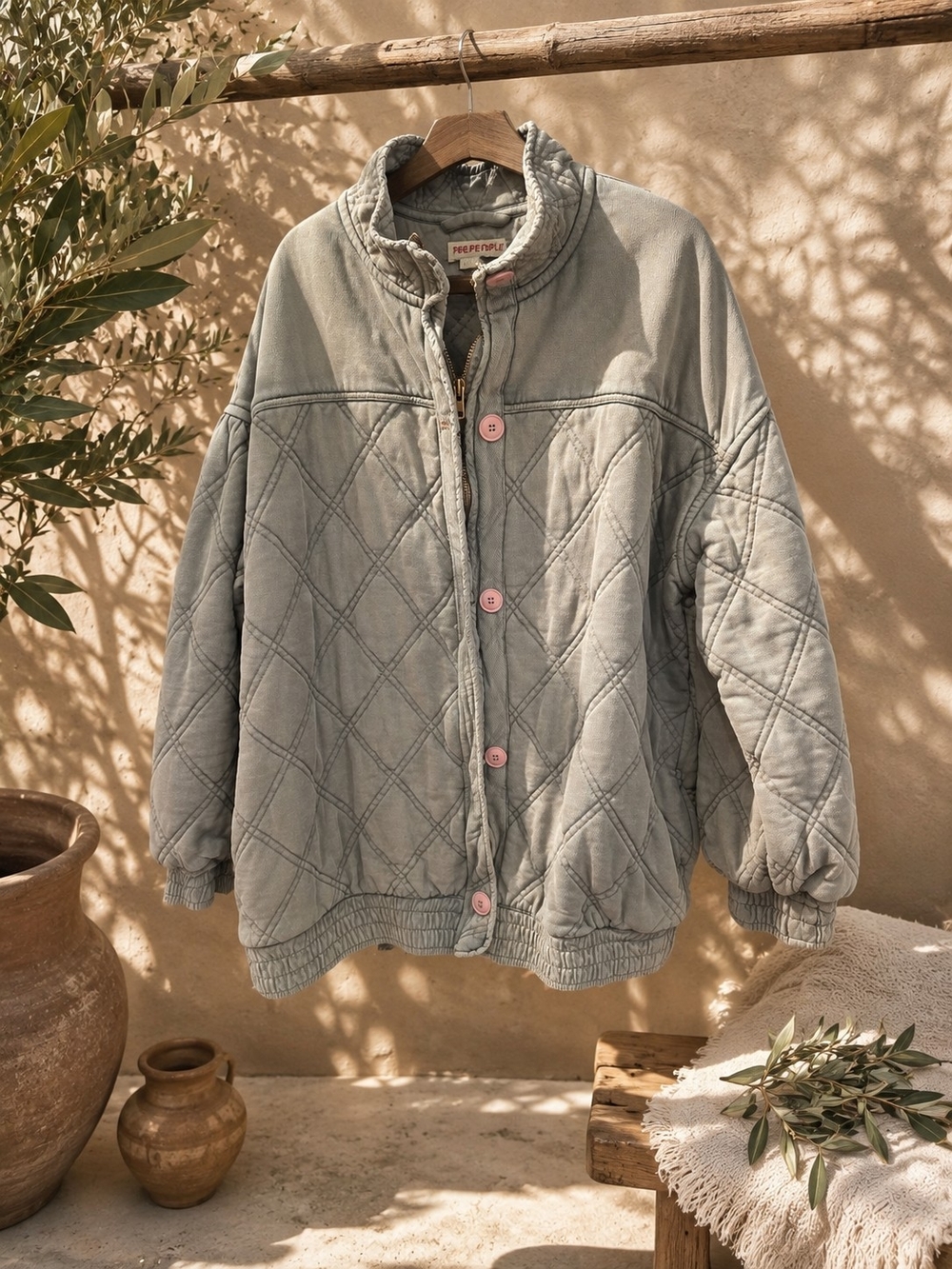 Free People Juno Quilted Cotton Jacket, NWOT, Small Defect